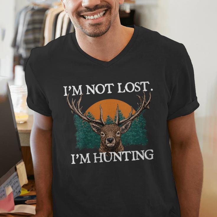 Im Not Lost Im Hunting Introvert Hunter Antisocial Men's V-Neck T-Shirt