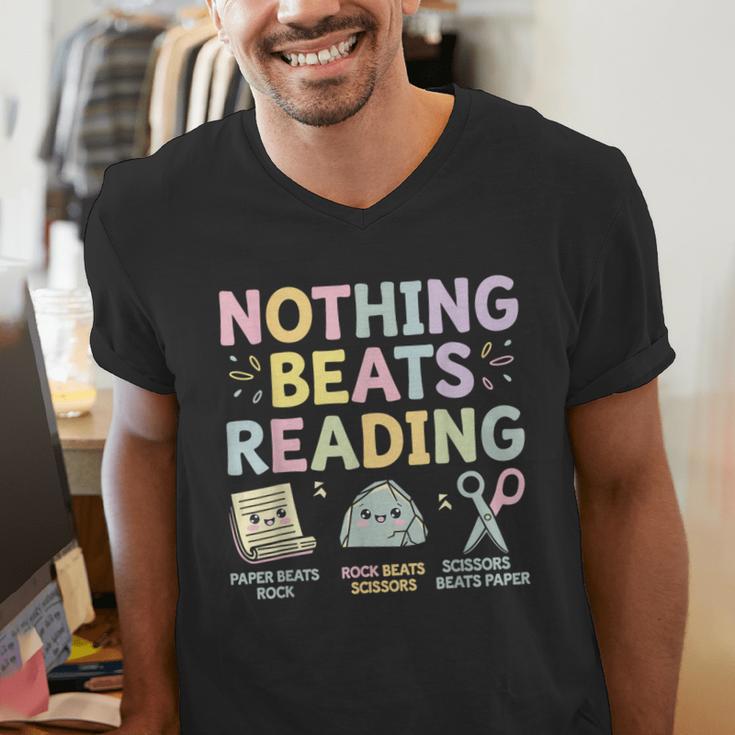 Nothing Beats Reading Book Librarian Across America Kids Men's V-Neck T-Shirt Nothing Beats Reading Book Librarian Across America Kids Men's V-Neck T-Shirt