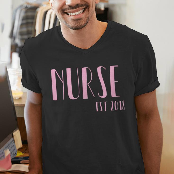 Nurse Est 2018 New Nurse Graduation Shirt Men's V-Neck T-Shirt