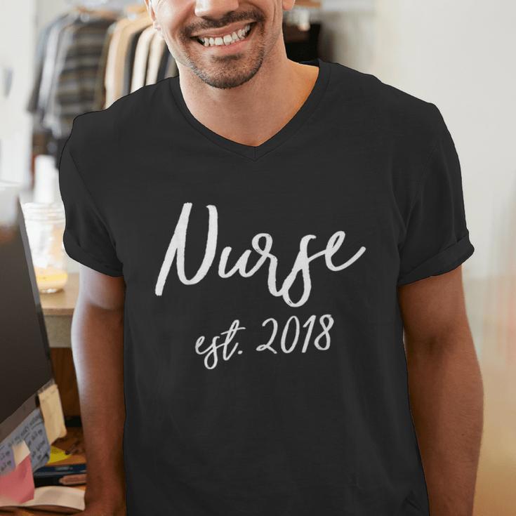 NURSE EST 2018 New Nursing School Graduation Shirt Men's V-Neck T-Shirt