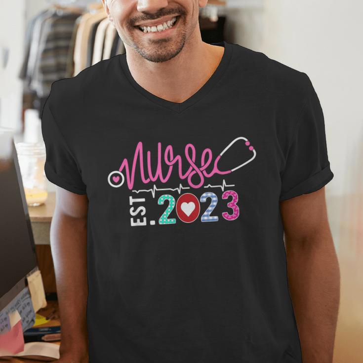 Nurse Graduation RN Nursing School Nurse Established 2023 Men's V-Neck T-Shirt