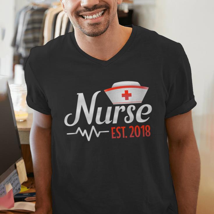 Nurse Nursing School Graduation Est 2018 Shirt Men's V-Neck T-Shirt