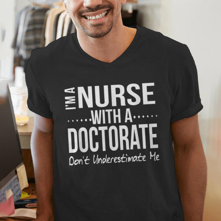 Nurse PhD Doctorate Graduation Doctor Nursing Practice Men's V-Neck T-Shirt