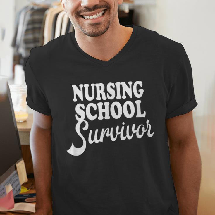 Nursing School Survivor Nurse Graduation Medical T-Shirt Men's V-Neck T-Shirt