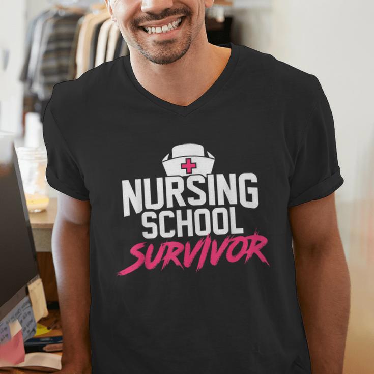 Nursing School Survivor Shirt Graduation Party Tee Men's V-Neck T-Shirt