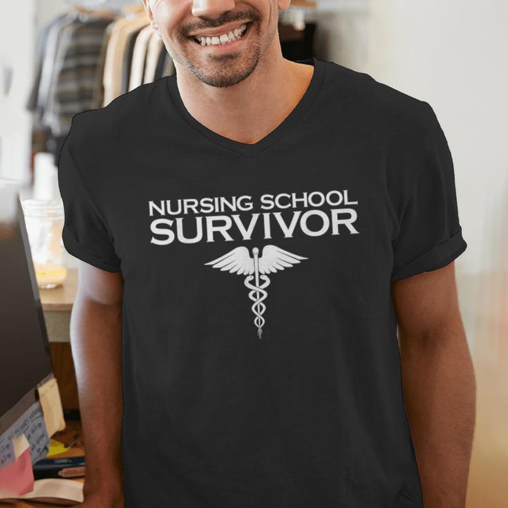 Nursing School Survivor TShirt Student Nurse Graduation Men's V-Neck T-Shirt