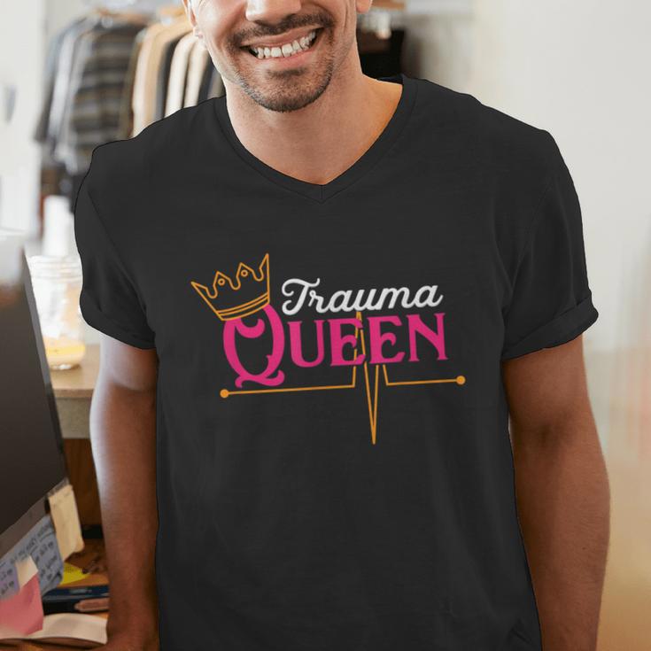 Nursing Shirt Graduation Nurse School Trauma Queen Shirt Men's V-Neck T-Shirt