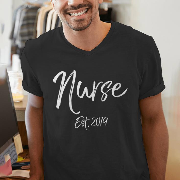 Nursing Student Graduation For Women Nurse Est 2019 Men's V-Neck T-Shirt