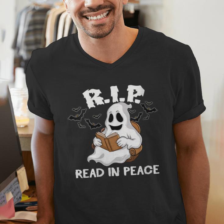 October Reading And Library Awareness Books And Boos Men's V-Neck T-Shirt October Reading And Library Awareness Books And Boos Men's V-Neck T-Shirt