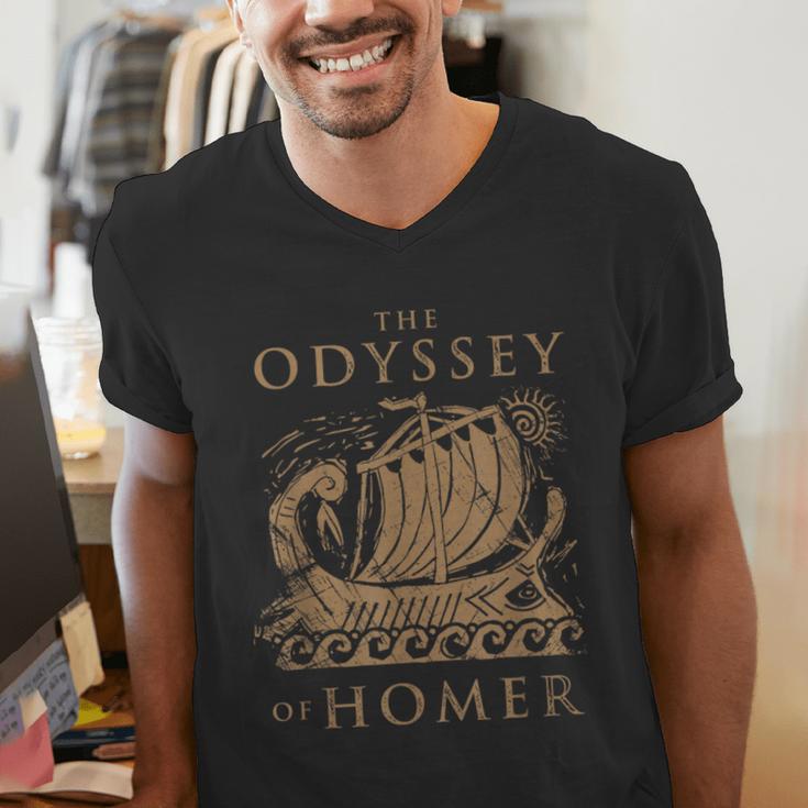 Odisea Soulz Iliad Odyssey Homer Ancient Greek History Book Odyssey Small Men's V-Neck T-Shirt
