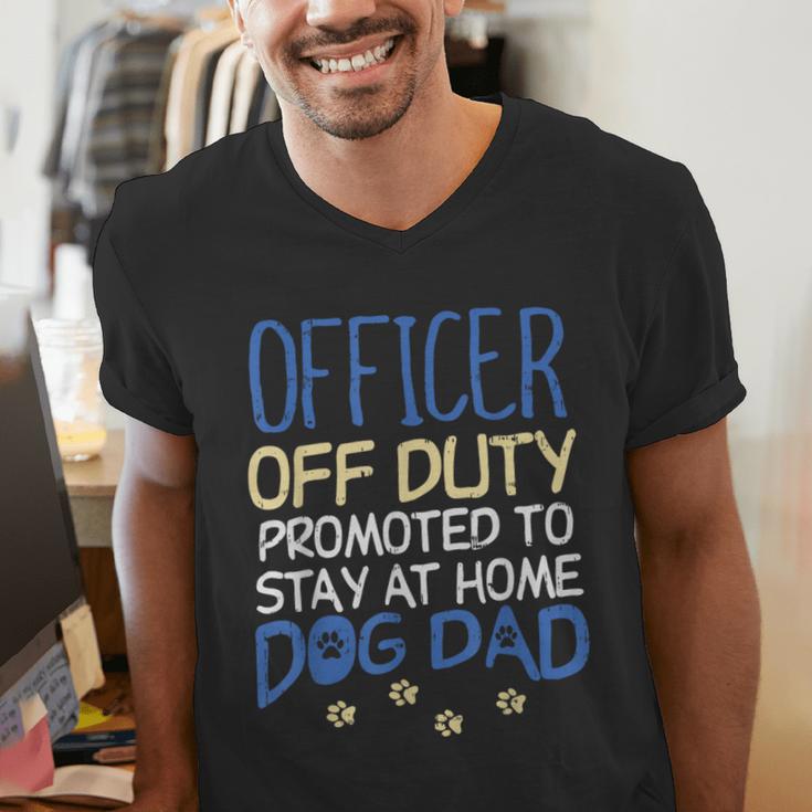 Officer Off Duty Dog Dad Cop Police Retirement Men's V-Neck T-Shirt Officer Off Duty Dog Dad Cop Police Retirement Men's V-Neck T-Shirt