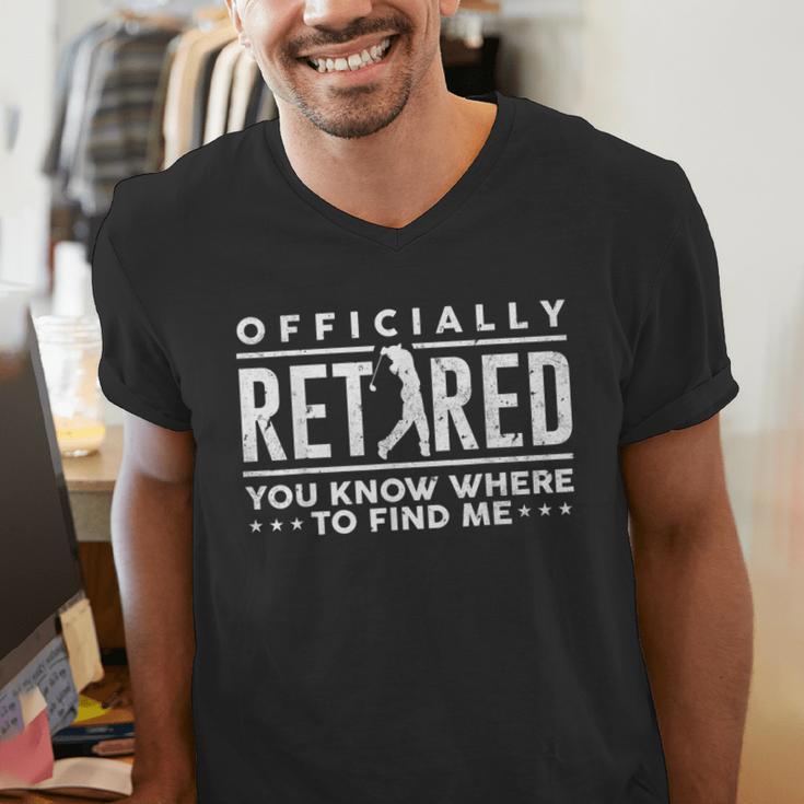 Officially Retired Golf Dad Golfing Retirement Golfer Men's V-Neck T-Shirt Officially Retired Golf Dad Golfing Retirement Golfer Men's V-Neck T-Shirt