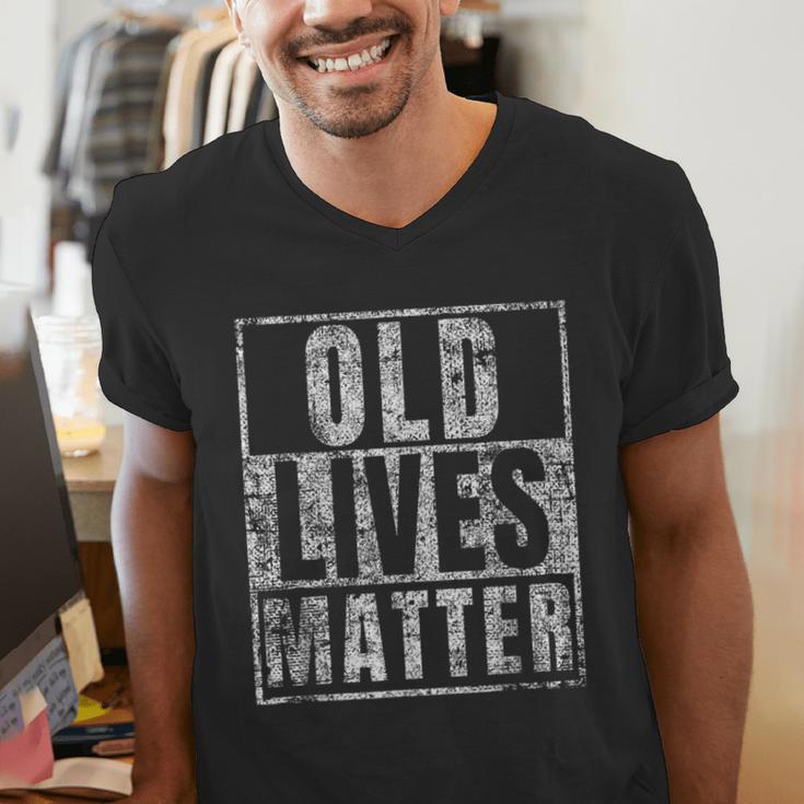 Old Lives Matter Birthday Party Gag For Dad Men's V-Neck T-Shirt