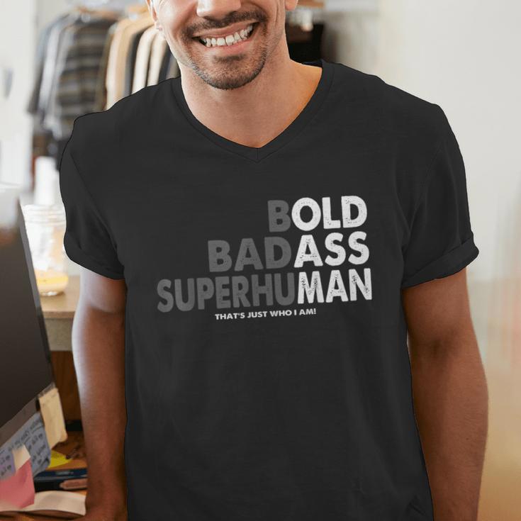 Old Man Saying Gag Dad Husband Birthday Fathers Day Men's V-Neck T-Shirt