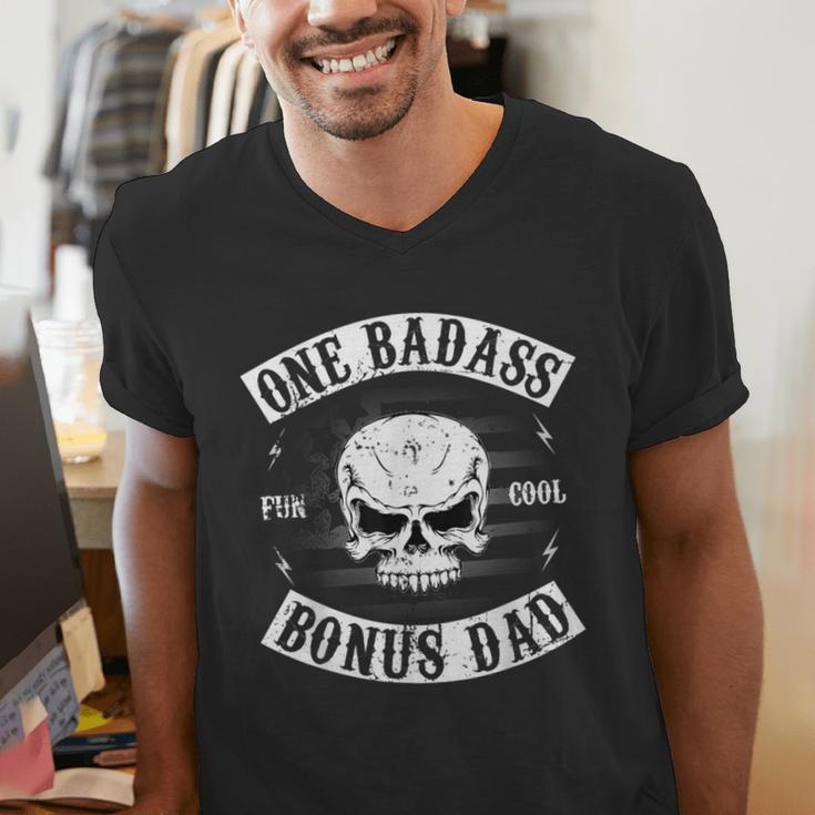 One Badass Bonus Step Dad Birthday Stepdad Men's V-Neck T-Shirt