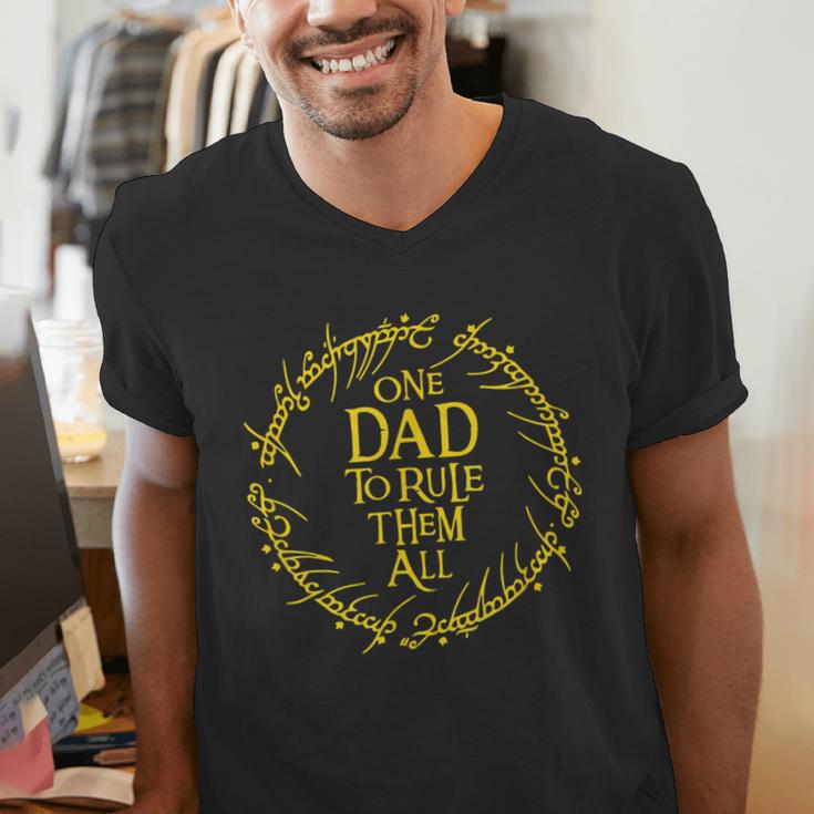 ONE DAD TO RULE THEM ALL Men's V-Neck T-Shirt ONE DAD TO RULE THEM ALL Men's V-Neck T-Shirt
