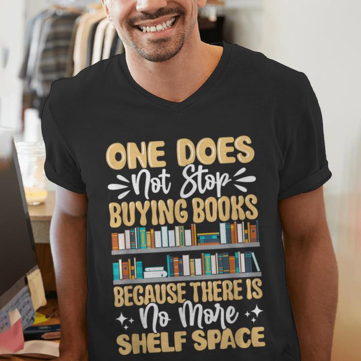 One Does Not Stop Buying Books Because There Is No More Shel Men's V-Neck T-Shirt