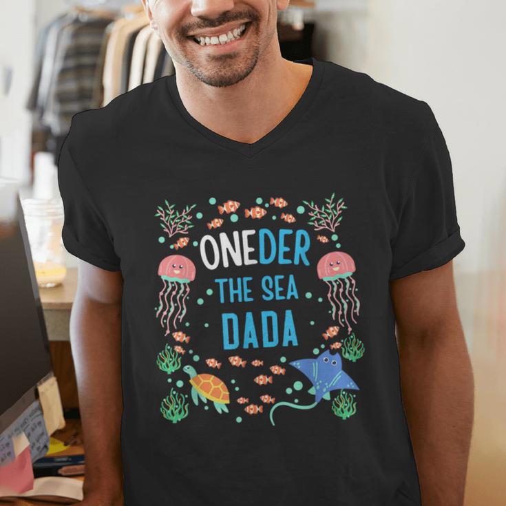 OneDer The Sea Dada 1st Birthday Dad Matching Men's V-Neck T-Shirt