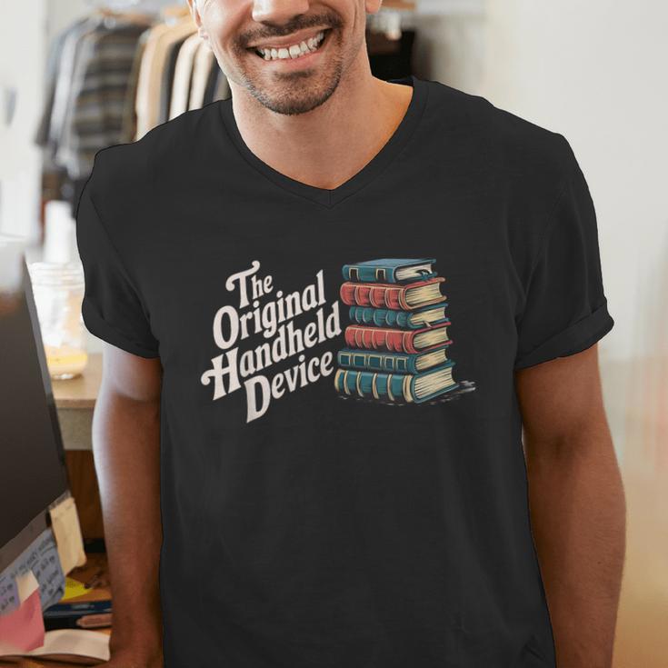 The Original Handheld Device Book Fair Book Lover Men's V-Neck T-Shirt The Original Handheld Device Book Fair Book Lover Men's V-Neck T-Shirt