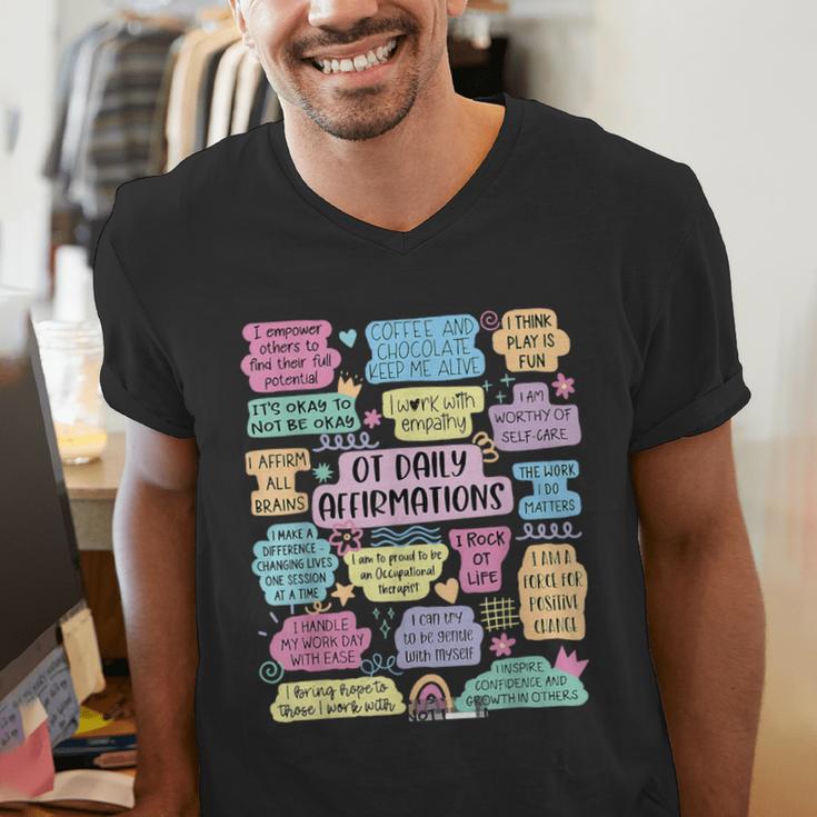 OT Daily Affirmations Occupational Therapy Month Graduation Men's V-Neck T-Shirt