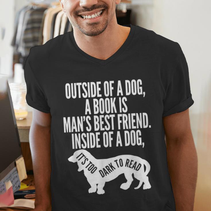 Outside Of A Dog A Book Is Man's Best Friend Apparel Men's V-Neck T-Shirt