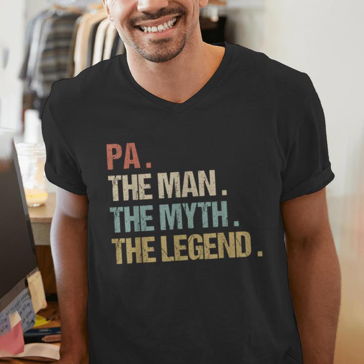Pa The Man Myth Legend Shirt Father Dad Men's V-Neck T-Shirt Pa The Man Myth Legend Shirt Father Dad Men's V-Neck T-Shirt