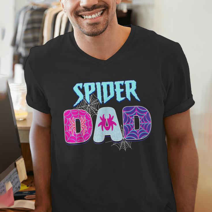 Parents Mom Spider Dad Matching Family Birthday Men's V-Neck T-Shirt