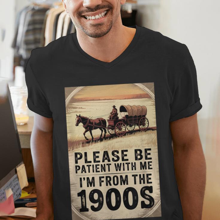 Be Patient With Me I'm From The 1900s Birthday Retirement Men's V-Neck T-Shirt