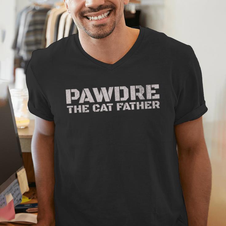 PAWDRE The Cat Father Cat Dad Feline Fathers Cat Men's V-Neck T-Shirt