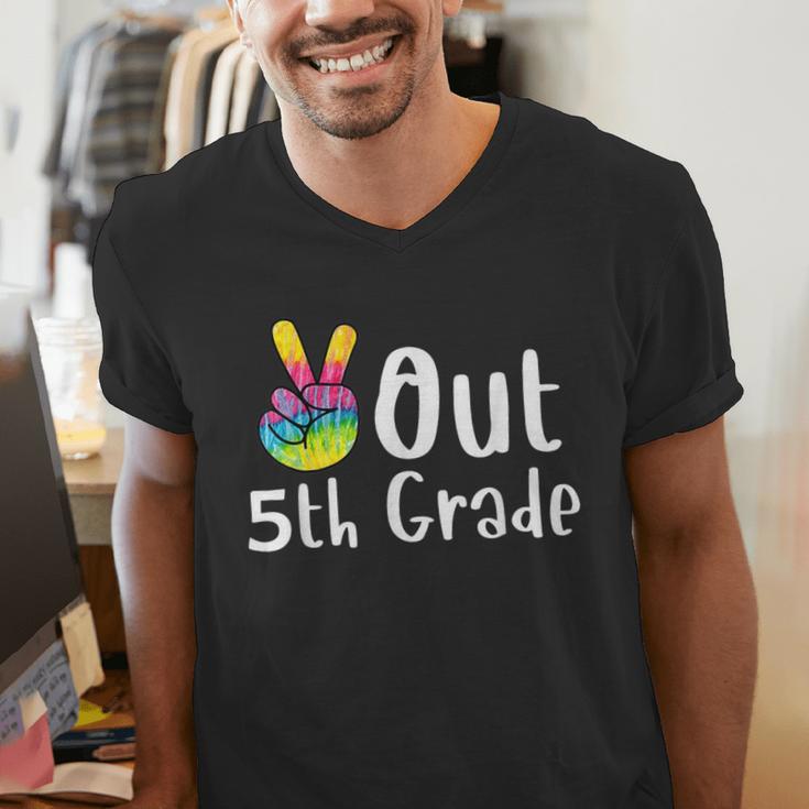 Peace Out 5th Grade Tie Dye Graduation Class Of 2026 Men's V-Neck T-Shirt