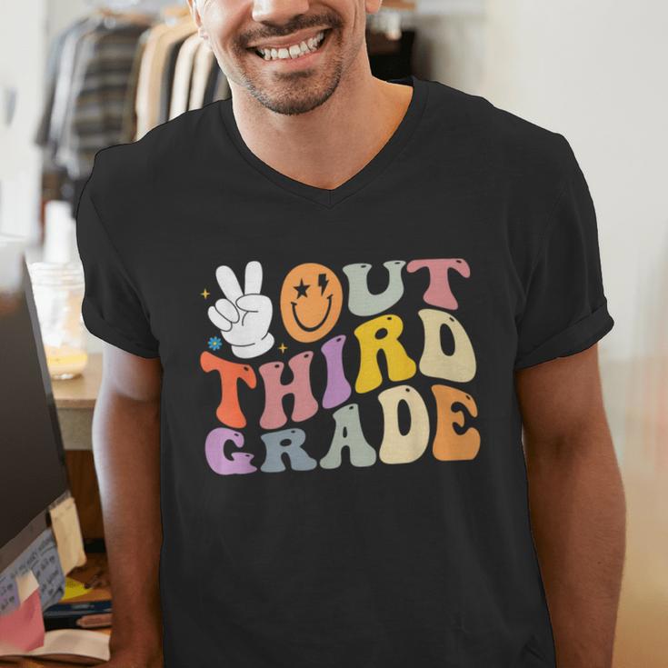 Peace Out Third 3rd Grade Graduation Graduate Class Of 2025 Men's V-Neck T-Shirt