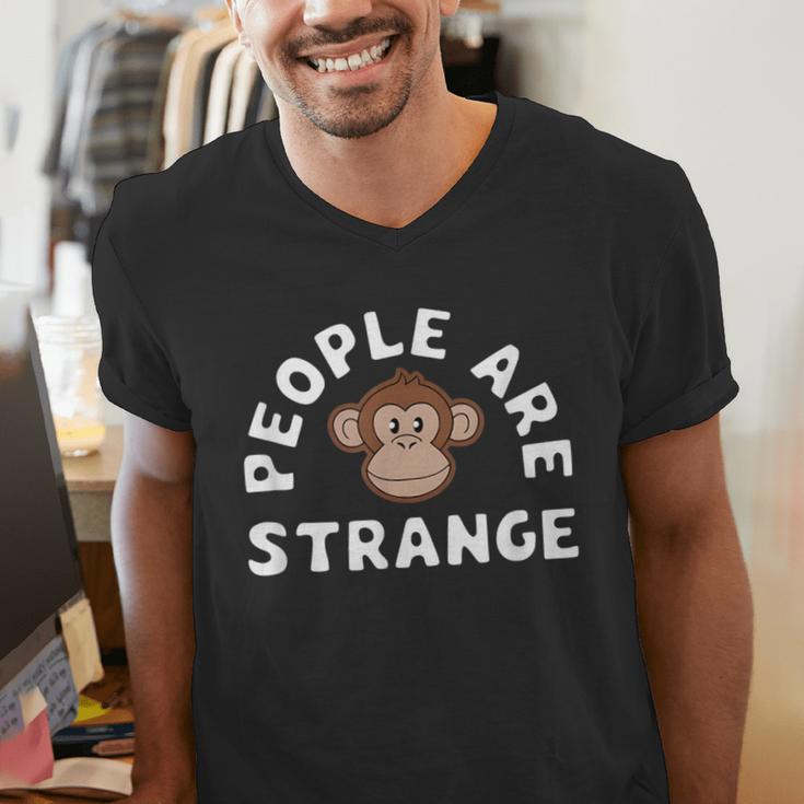 People Are Strange Monkey Introvert People Hater Men's V-Neck T-Shirt