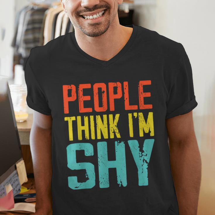 People Think I'm Shy I Introvert Men's V-Neck T-Shirt