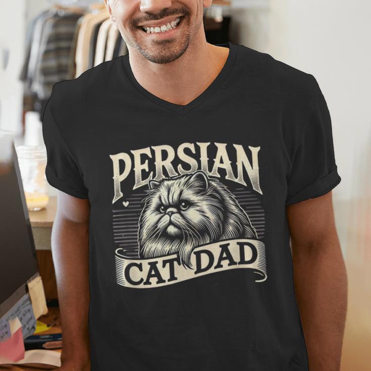 Persian Cat Dad Persian Cats Persian Cat Lover Men's V-Neck T-Shirt