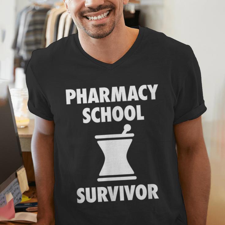 Pharmacy School Survivor PharmD Graduation T-Shirt Men's V-Neck T-Shirt