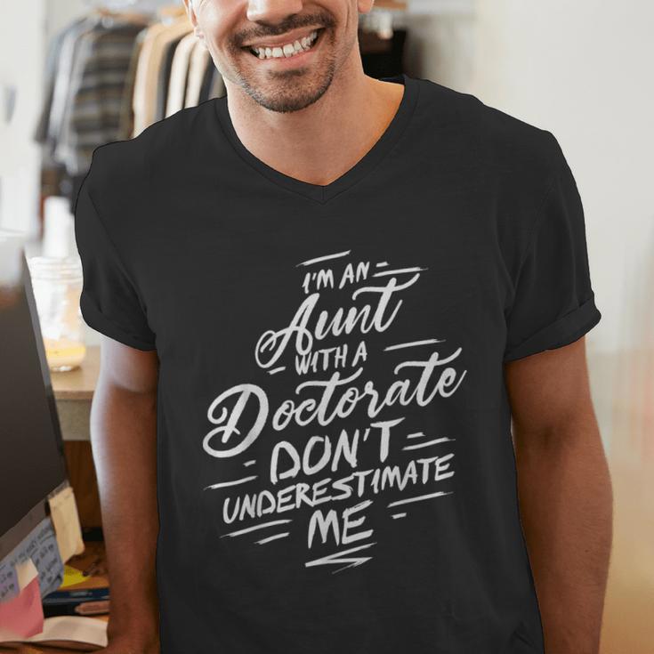 Phd Aunt Shirt Doctorate Graduations Doctoral Men's V-Neck T-Shirt