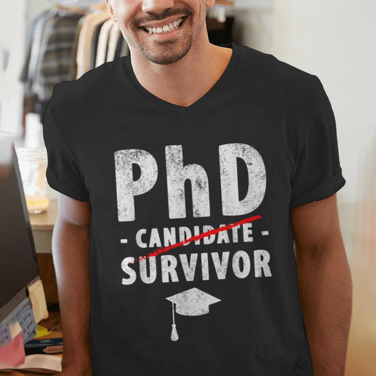 PhD Candidate Survivor PhD Graduation Men's V-Neck T-Shirt