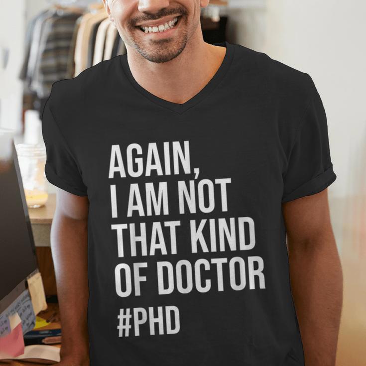 PHD Doctorate Phinished Doctoral Degree PHD Graduation Men's V-Neck T-Shirt
