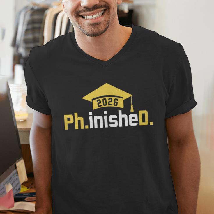 PhD Finished PhinisheD Class Of 2026 Phd Graduation Men's V-Neck T-Shirt