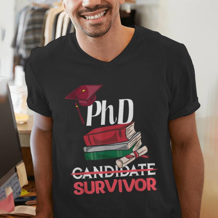 PhD PhD Graduation Gifts PhD Survivor T-Shirt Men's V-Neck T-Shirt