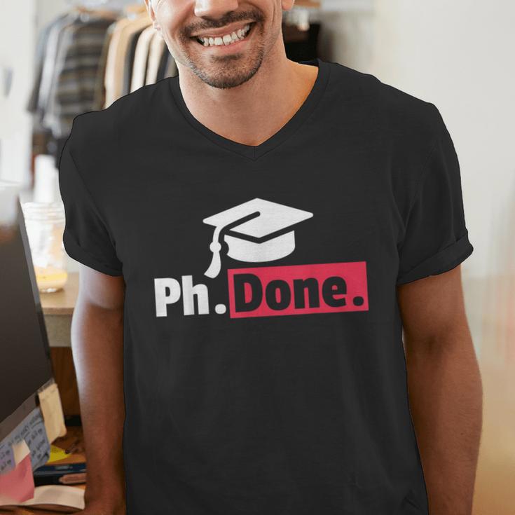 PhD GraduationShirt PhDone Tee For Graduates Men's V-Neck T-Shirt