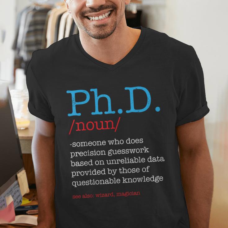 PhD PHD Student Definition Sarcastic Graduation Men's V-Neck T-Shirt