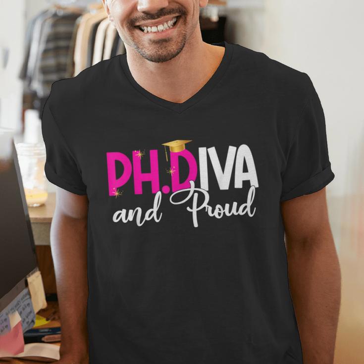PhDiva Graduation Doctorate Student Graduate Men's V-Neck T-Shirt