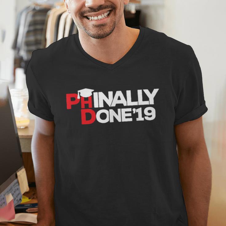 Phinally Done Graduation 2019 Phd Shirt Men's V-Neck T-Shirt