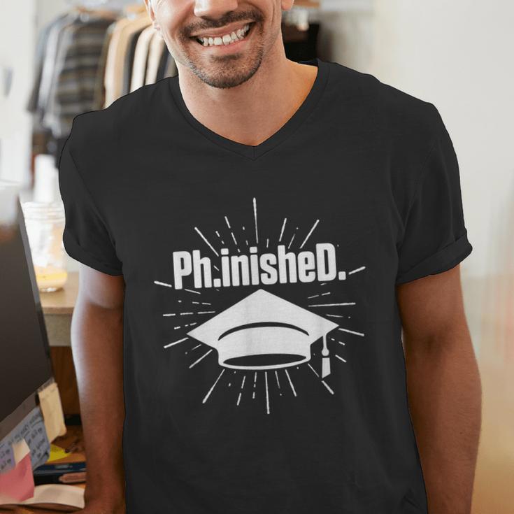 PhinisheD PhD Graduation Doctor Of Philosophy Men's V-Neck T-Shirt