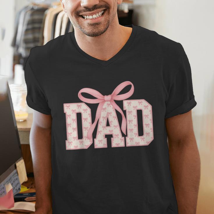 Pink Bow Dad Dad Life Best Dad Ever Father's Day Tees Men's V-Neck T-Shirt