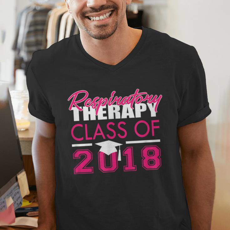 Pink Respiratory Therapist Class Of 2018 GraduationShirt Men's V-Neck T-Shirt