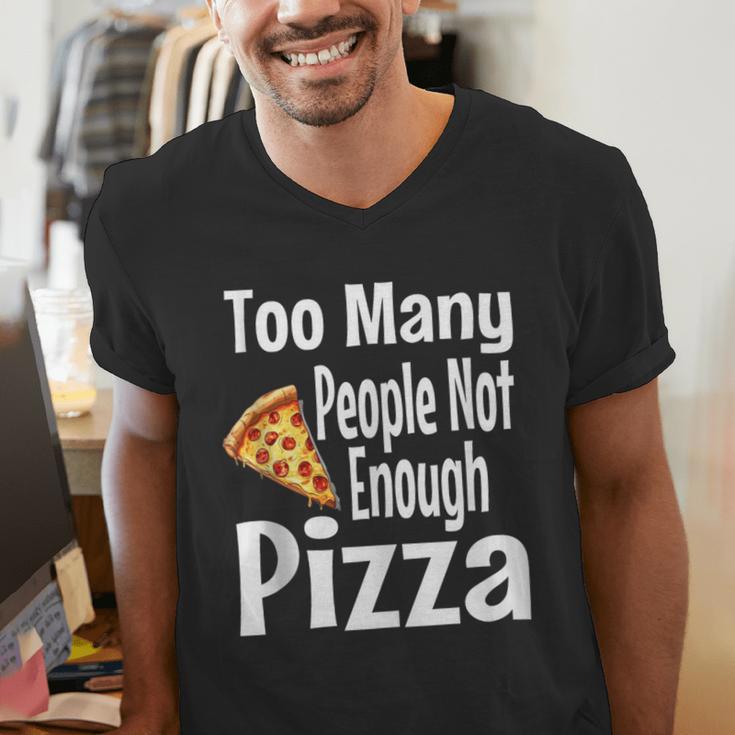 Pizza Lover Saying Introvert Anti Social Humor Foodie Men's V-Neck T-Shirt