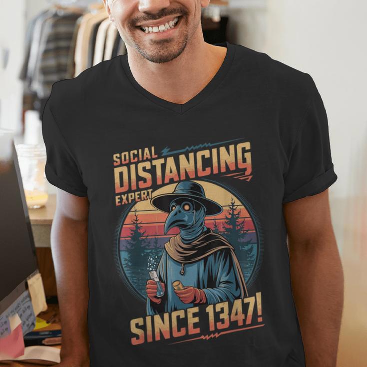 Plague Doctor Introvert Sarcastic Social Distancing Expert Men's V-Neck T-Shirt Plague Doctor Introvert Sarcastic Social Distancing Expert Men's V-Neck T-Shirt