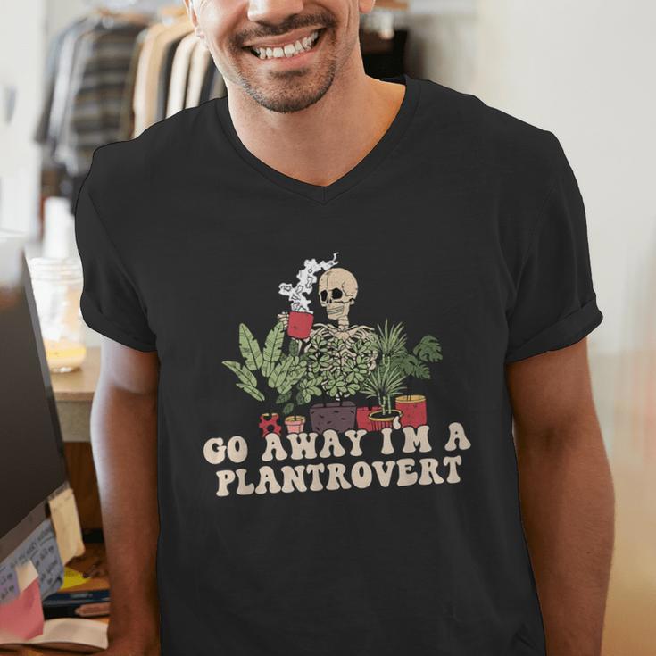 Plant Coffee Lover Plantrovert Gardening Introvert Men's V-Neck T-Shirt